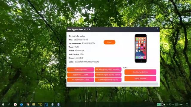 The iCloud Bypass iOS 16 - 15 Bypasser 7.3 using PC