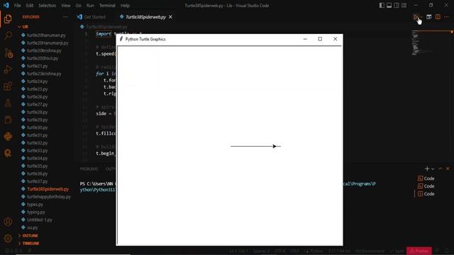 Make Spider Web Using Python Turtle Code | Python Programming Hub