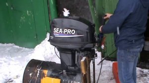 Первый запуск лодочного мот. sea-pro 40 JET.Обкатка.видео