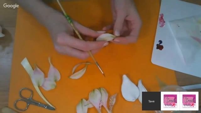 Холодный ФАРФОР  Белая АЛЬСТРОМЕРИЯ