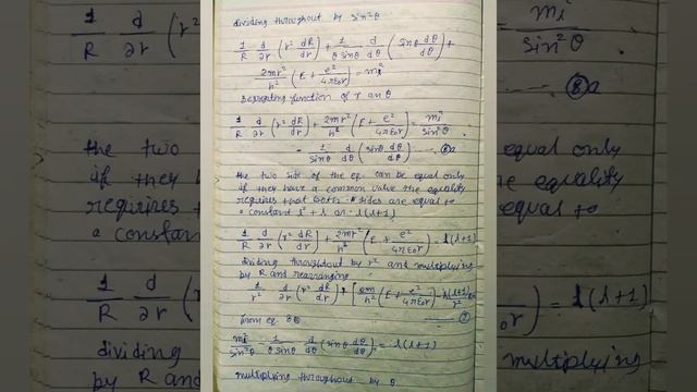 Schrodinger Wave Equation for Hydrogen atom