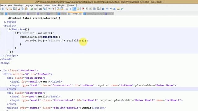 Wordpress Plugin Development tutorial from scratch (Part 14) Post Form data in Wordpress Plugin