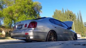 Twin turbo Aristo swapped 2jzGTE vvti Lexus GS300 cold start exhaust clip