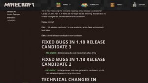 Minecraft 1.18 Release Candidate 2 & 3 - Critical Issues!