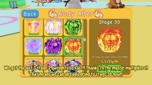Getting Stage 30 + Ultimate Supreme Class in Lifting Simulator! +288.04056Qatg/click! (5300+ hours)