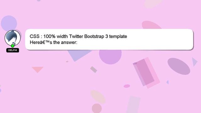 CSS : 100% width Twitter Bootstrap 3 template