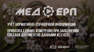 КБФИТ: МЕДЕРП. Привязка единиц измерения при заполнении состава документов данными из Excel