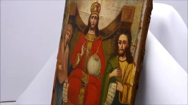 Икона Деисус (Спас на троне) 19 век. DR0295 смотреть онлайн