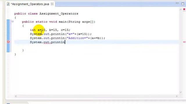 ▶ Java Programming Tutorial-10- Assignment Operator Program