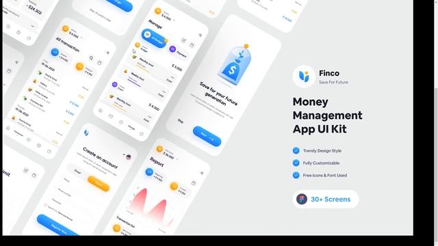 Finco - Money Management App Figma UI Kit ios wallet смотреть онлайн