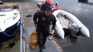 Нападение Морского Черта на дайвера. Norway 2013, Attack of the Sea Devil on the diver.