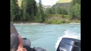 Часть 2 -с озера до Катуни,экстремальный спуск на водомете, сели на мель по Катуни.