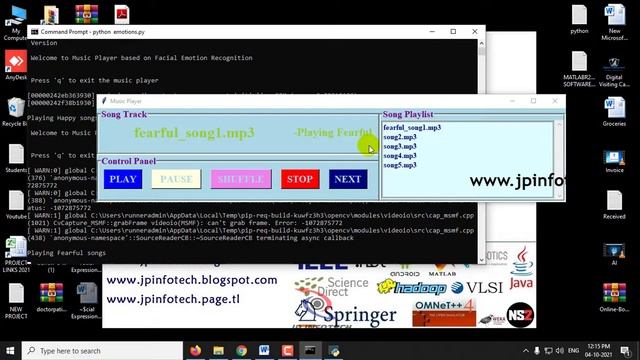 Real Time Facial Expression Based Smart Music Player | Python Final Year Project 2023