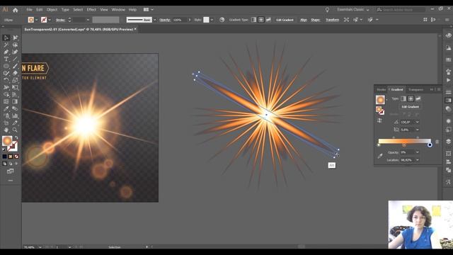 Как нарисовать реалистичное солнце в Иллюстраторе смотреть онлайн