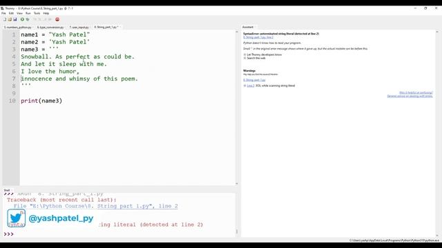 String in python | #python