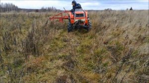 испытание роторной косилки чистка поля Кубота GT-3