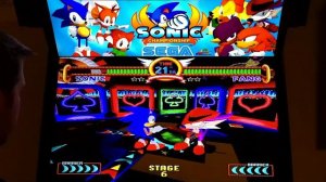 Sonic Championship / Sonic the Fighters Arcade Cabinet Gameplay w/ Hypermarquee