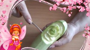 Карвинг из овощей и фруктов на кабачке แกะสลักผลไม้ Vegetable Carving карвинг