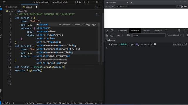 Object Methods in Javascript | Important Object Methods