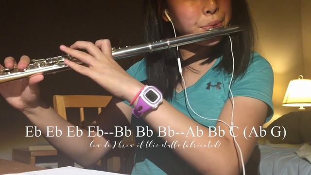 breathin Ariana Grande flute cover (notes on screen) смотреть онлайн