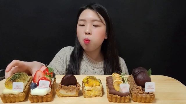 바삭한 페스츄리 파이 아워모먼트 Pie Tart MUKBANG 몽블랑 누텔라 딸기 옥수수 군고구마 에그타르트 디저트 먹방