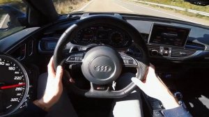 POV Driving an Audi RS6 doing Top Speed with Kerosene