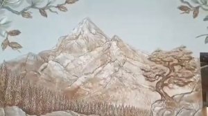 самый красивый барельеф на стене Магнолия природа птицы и водопад мастер-класс