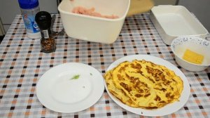 Бризоль рецепт. Яичный блинчик с фаршем в духовке.