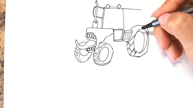Рисуем Трактор Пожиратель / Учимся рисовать смотреть онлайн