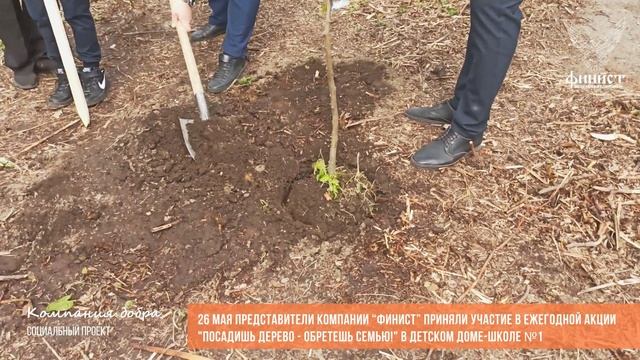 Посадка деревьев в детском доме. Компания добра.