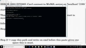 ERROR 2003 (HY000): Can't connect to MySQL server on 'localhost' (10061) without use Xammp