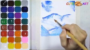 Как нарисовать ГОРЫ Акварелью для начинающих