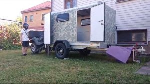 Погрузка квадроцикла в прицеп.