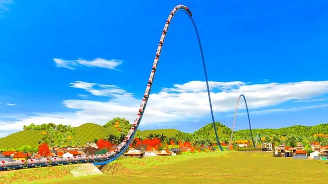 2 LONG PASSENGER TRAINS PASS HIGHT ROLLER COASTER RAILROAD TRACK #18 | Trainz Simulator 2019 смотреть онлайн