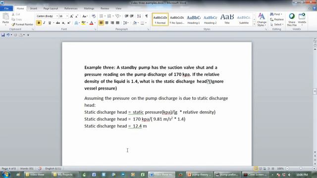 pump calculations 3D
