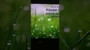 Какая бывает роса на траве (Л.Н. Толстой) - Библиотека мкрн. Депо