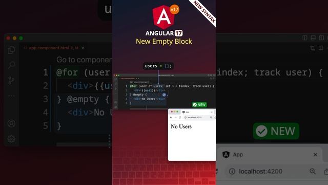 Angular 17 New Empty Block Feature #angular #angular17