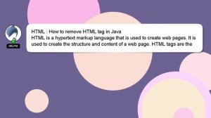 HTML : How to remove HTML tag in Java