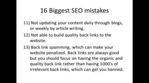 SEO(Search Engine Optimization) Tutorial for beginners Part- 25 SEO Mistakes