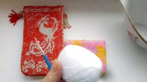 Чехол для телефона из бисера"Жар - птица".Готовая работа и мои бисерные процессы.