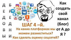 Как сделать оценку соцсетей? Шаг 4-й. На каких платформах мы можем разместиться?