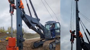 Монтаж дизель молота DD-35 на копровую установку КБУРГ 14-02