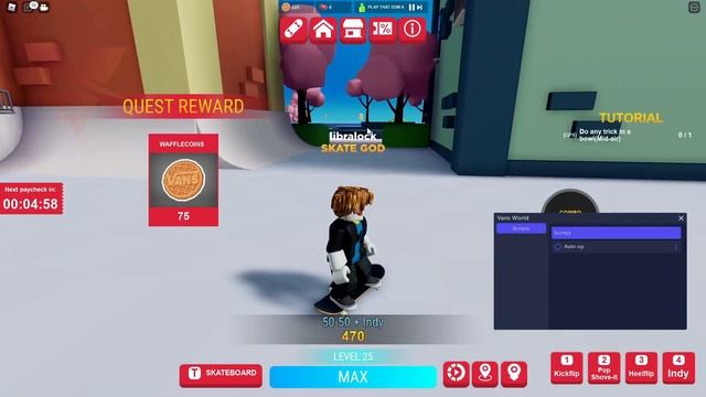 Vans World Script Inf Money | Roblox Game GUI смотреть онлайн