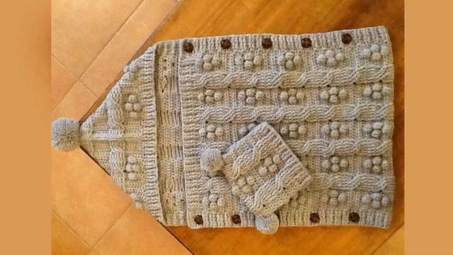 Вязаный кокон- подарок для новорожденного.(Knitted creative)
