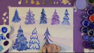 10 способов рисования елочки.Рисование для детей 4-8 лет.