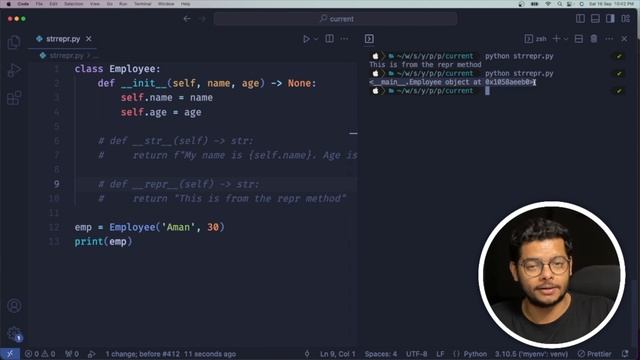 __str__ vs __repr__ methods  in Python || Python Tricks
