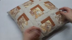 Лоскутная наволочка в технике "пицца" с 3d эффектом