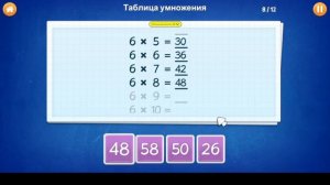 ТАБЛИЦА УМНОЖЕНИЯ