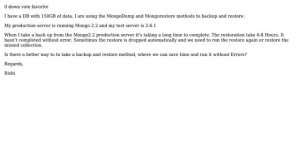 Mongo DB Backup & restore