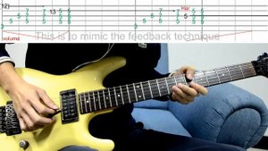 How to play: #1 Flying in a blue dream - Joe Satriani - beat-based Tab played with Metronome